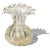 Beautiful vintage Murano hand blown clear, bubbles and gold flecks Italian art glass flower vase. The vase has a fan with...