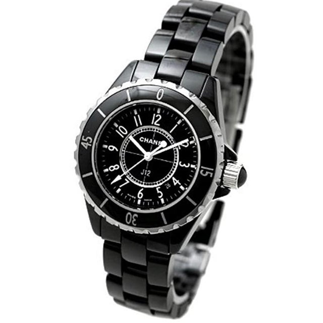 Chanel J12 Black Ceramic Automatic Midsize Unisex Watch Black Ceramic Face For Sale - Image 4 of 8