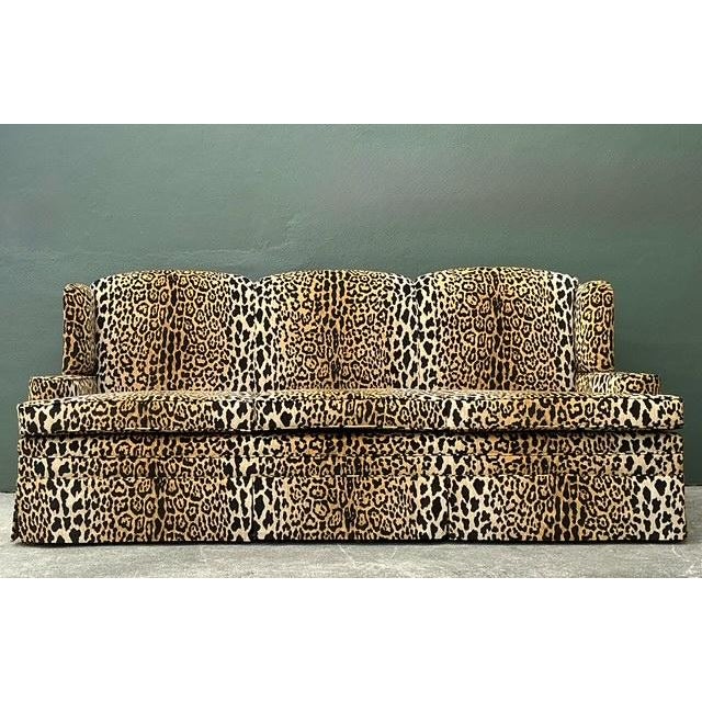Vintage Monumental Leopard Velvet Sofa For Sale - Image 10 of 12