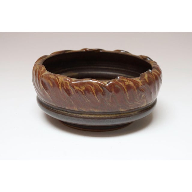 Vintage Matte Maroon Glazed Ceramic Planter Bowl by Deanna Nichols For Sale - Image 4 of 15