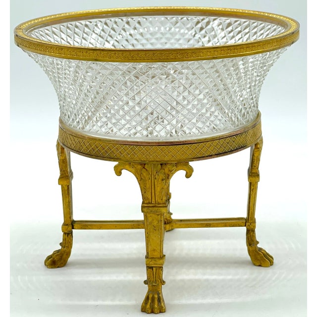 Empire Style Ormolu & Cut Crystal Compote/ Tazza For Sale - Image 9 of 12