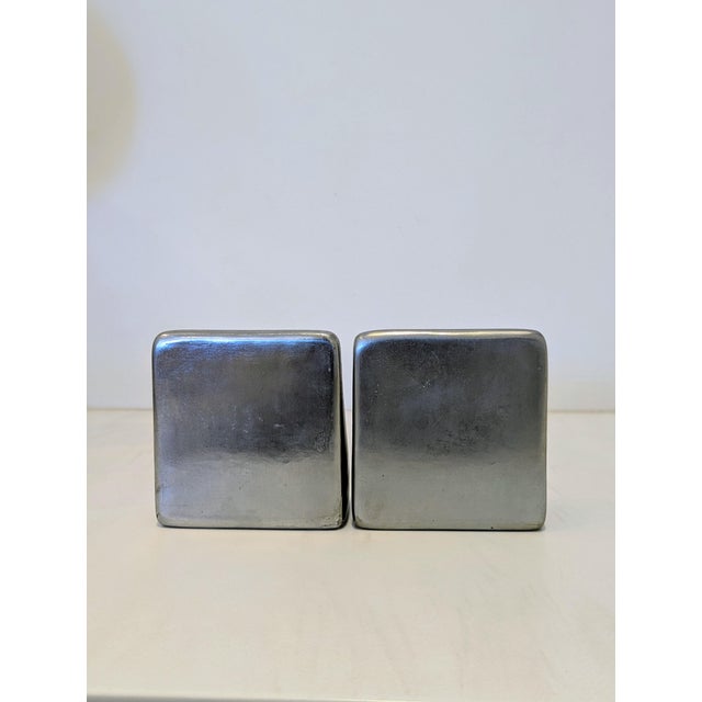 1960s Pair of Aluminum and Walnut Bookends for Jenfredware Maison Gourmet by Kenji Fujita, Circa 1960s For Sale - Image 5 of 6