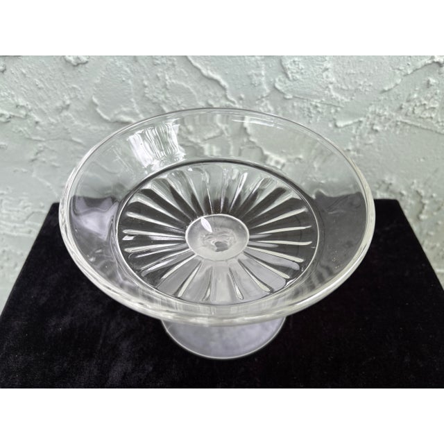 Transparent Vintage Duncan Miller Frosted Figural Faces Covered Compote Dish / Art Deco Satin Glass Candy Bowl For Sale - Image 8 of 9