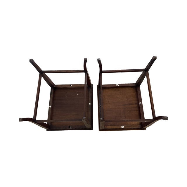 Early 20th Century Pair of Antique Sheraton Style Hand-Painted Drinks Tables - Adam Regency For Sale - Image 5 of 12