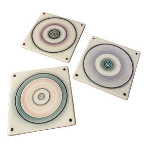Wayne Bates Studio Pottery Coasters - Set of 3
