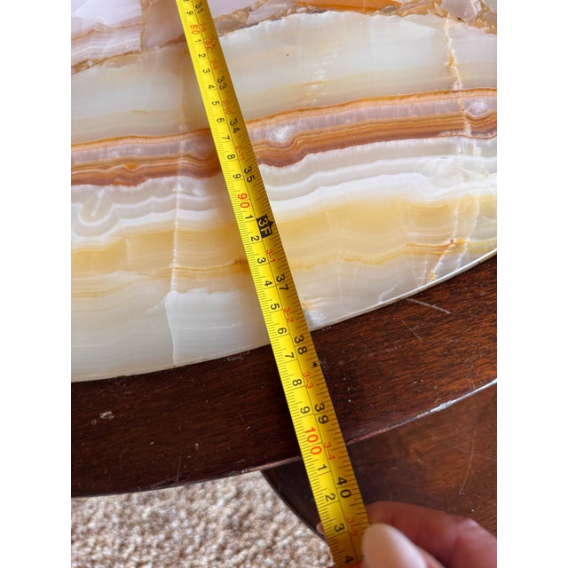 Late 20th Century Vintage Onyx Stone Top Coffee Table With Nesting Stools For Sale - Image 5 of 12