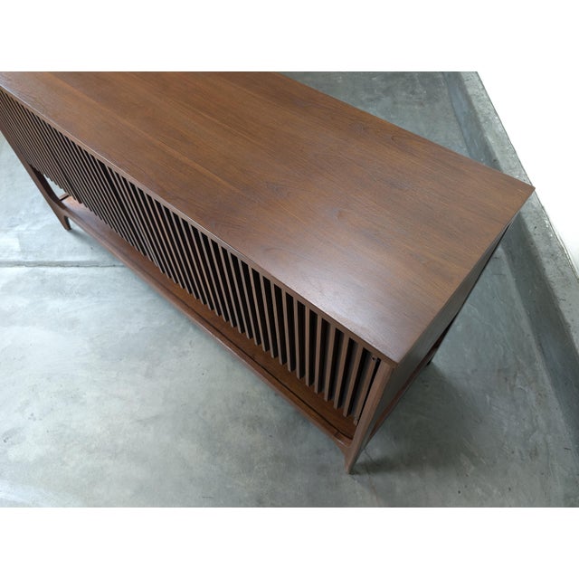 Mid Century Modern Walnut Console by Broyhill, Brasilia Collection, C1960s For Sale - Image 11 of 15