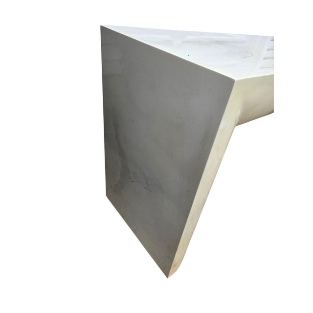 Vintage Postmodern Faux Goatskin Console Table Karl Springer Style Lacquered For Sale - Image 10 of 18