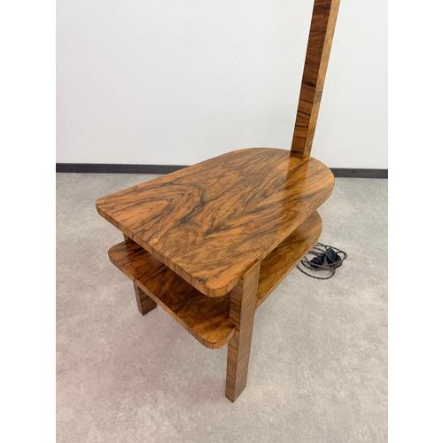 Art Deco Floor Lamp with Integrated Side Table by Jindřich Halabala for Up Závody, 1930s For Sale - Image 6 of 12