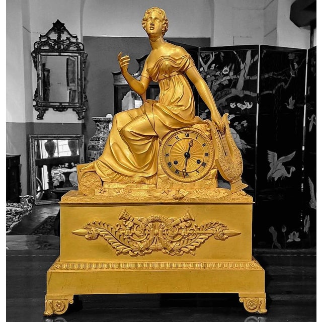 19th Century Golden Bronze Pendulum, France For Sale - Image 11 of 11