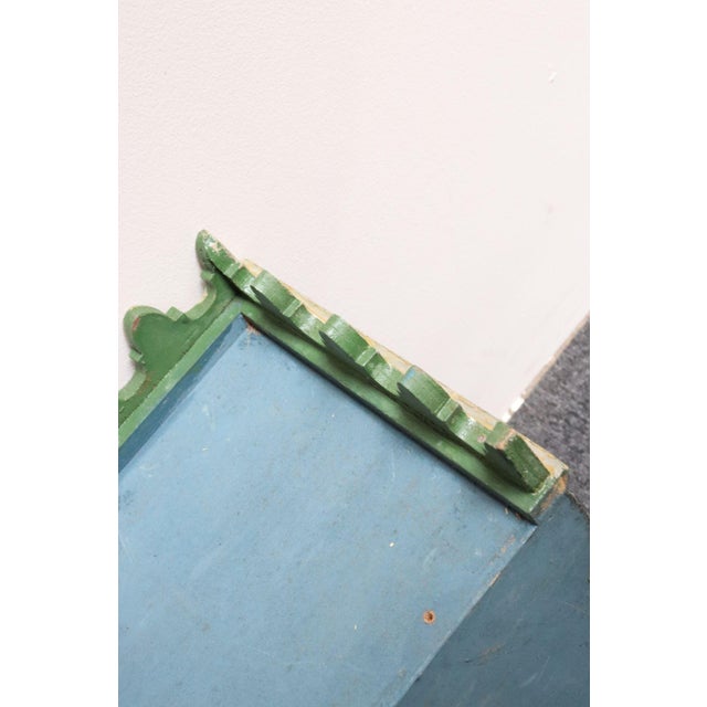 Vintage Moroccan Hand Painted Wall Mounted Three Tiered Spice Shelf / Bracket For Sale - Image 13 of 14