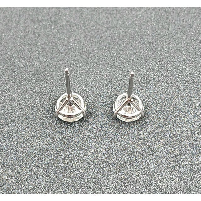 Metal 1.56 Ct Diamond Stud Earrings- 2 pieces For Sale - Image 7 of 8