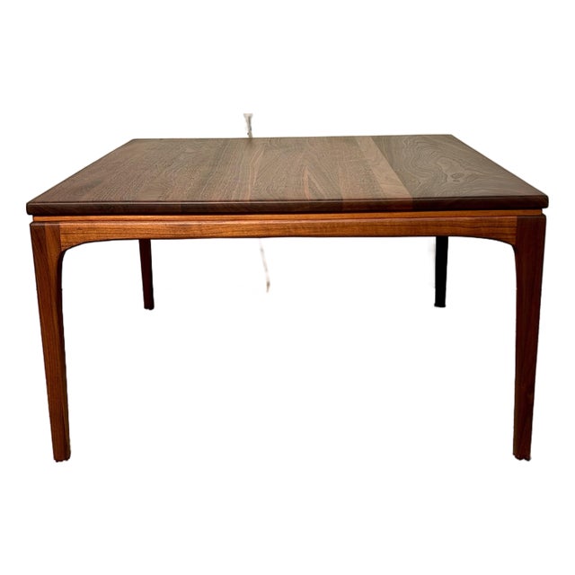 Vintage MCM Walnut Square Cocktail Table For Sale