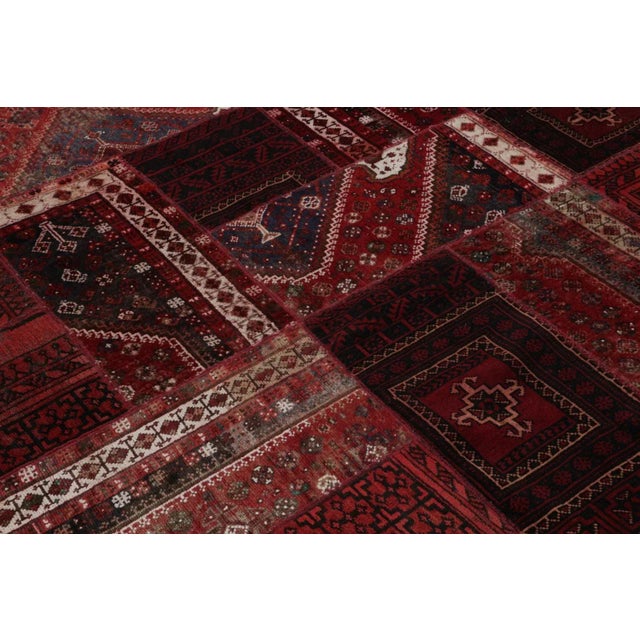 Rug & Kilim’s Modern Afghan Tribal Patchwork Rug in Red With Geometric Patterns For Sale In New York - Image 6 of 7