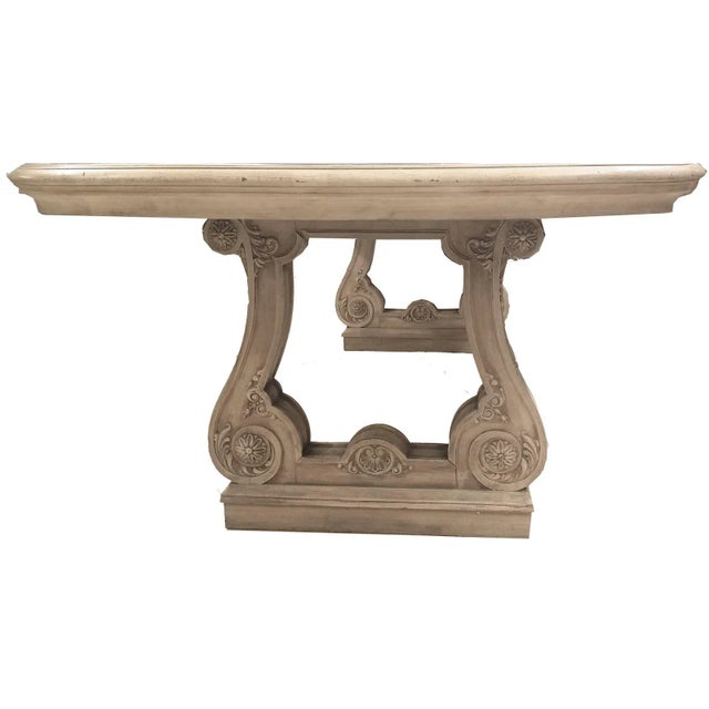 Maison Jansen Vintage Maison Jansen Louis XVI Style Dining Table With Verre Églomisé Gold & Silver Leaf Glass Top For Sale - Image 4 of 6