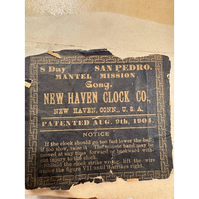 Antique New Haven Mission Style Parlor Mantel Clock- “San Pedro” Model For Sale - Image 10 of 10