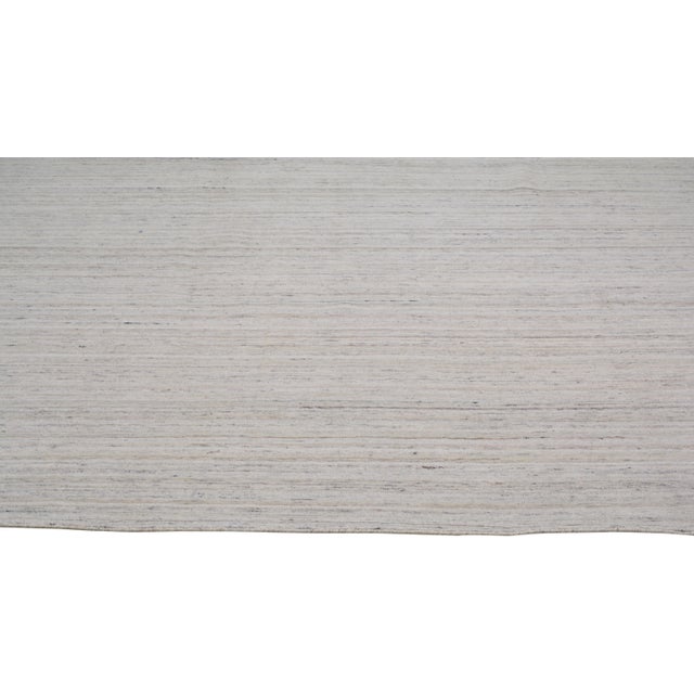 Indian Indian Modern Hand Knotted Wool Rug, 9'3"x12'2" For Sale - Image 3 of 6