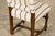 Antique French Louis XIII Dining Chairs in Blue Striped Jacquard, Set of 12 For Sale - Image 16 of 18