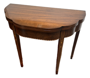 Henkel Harris Federal Inlaid Cherry Wood Flip Top Console Table