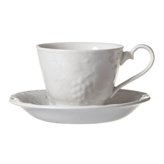 Burgess & Leigh English Ironstone Footed Teacups & Saucers Set/9 For Sale - Image 11 of 13