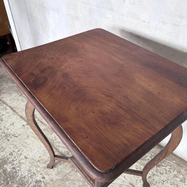 Antique Arts & Crafts Walnut Side Table with Drawer For Sale - Image 4 of 7