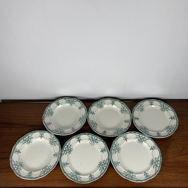 Compiègne Flat and Deep Plates from Longwy Factory, 1890s, Set of 6 For Sale - Image 18 of 18
