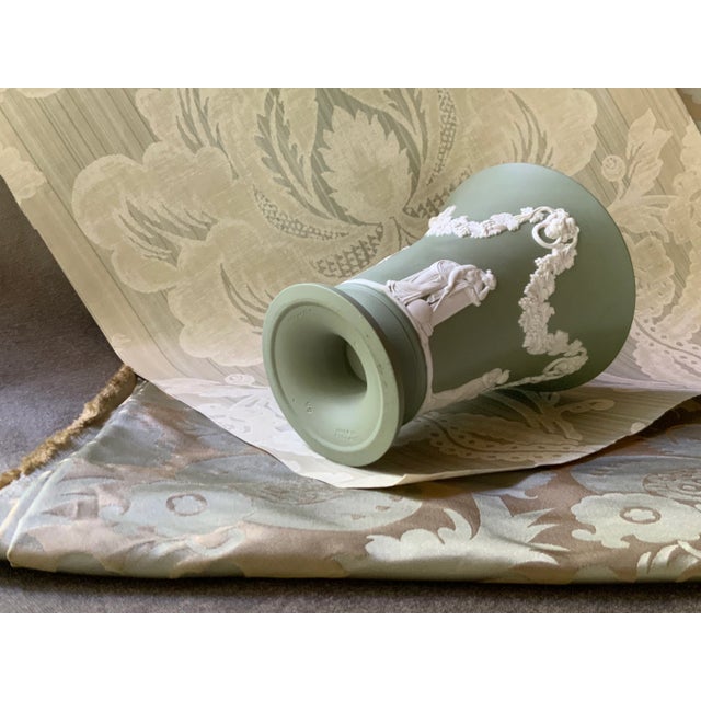 Wedgwood Sage Green Jasperware Urn Vase - The Graces c.1930s For Sale - Image 6 of 7