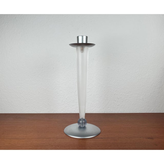 Postmodern Acrylic and Aluminum Candleholder, 1980s For Sale - Image 9 of 13