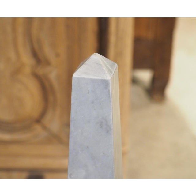 Pair of French Empire Style Blue Turquin Marble Obelisks, Early 1900s For Sale - Image 12 of 18