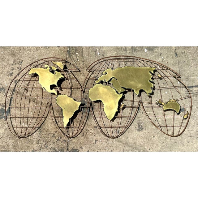 Brass Vintage Boho Curtis Jere Brass Globe Wall Sculpture For Sale - Image 8 of 11