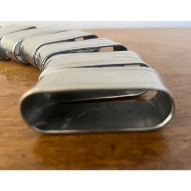 French Provincial Vintage Pewter Napking Rings- Set of 13 For Sale - Image 3 of 10