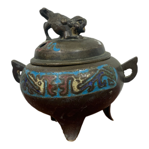 Antique Chinese Bronze Cloisonne Enamel Incense Burner