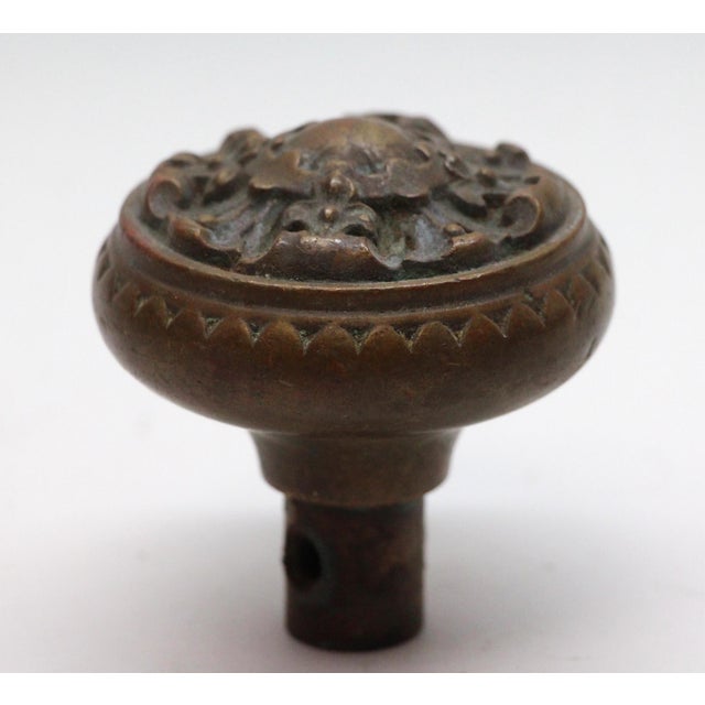 Traditional Antique 1900s Bronze Flemish Norwalk Entry Door Knob For Sale - Image 3 of 4