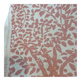 Quadrille Arbre De Matisse in Pink Linen Fabric- 5 Yards For Sale