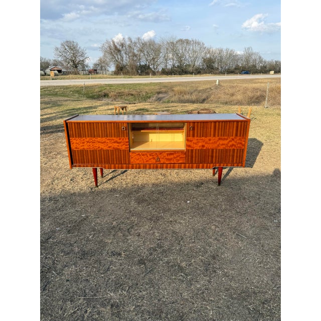 1940s French Art Deco Exotic Mahogany Sideboard or Credenzas For Sale - Image 4 of 12
