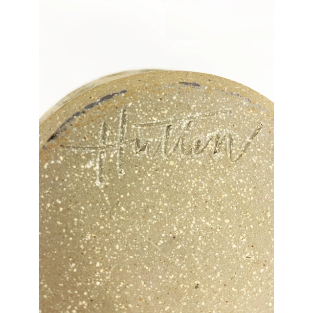 Ceramic 1990s Elliot Hutten Hog-Shed Pottery Swirl Design Signed and Stamped Vase For Sale - Image 7 of 12