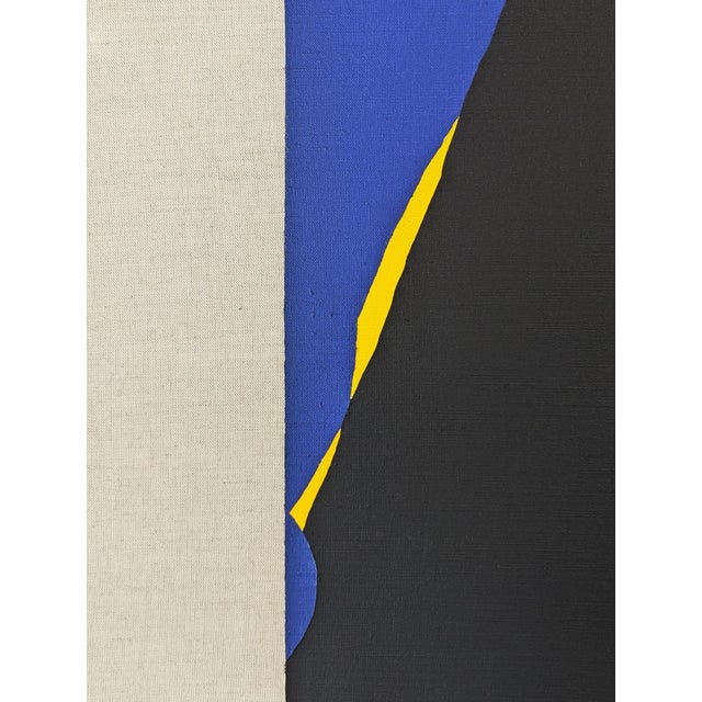 Blue Emmanuel Araujo "Bourges" Contemporary Blue, Yellow & Black Geometric Abstract Painting, 2018 For Sale - Image 8 of 10
