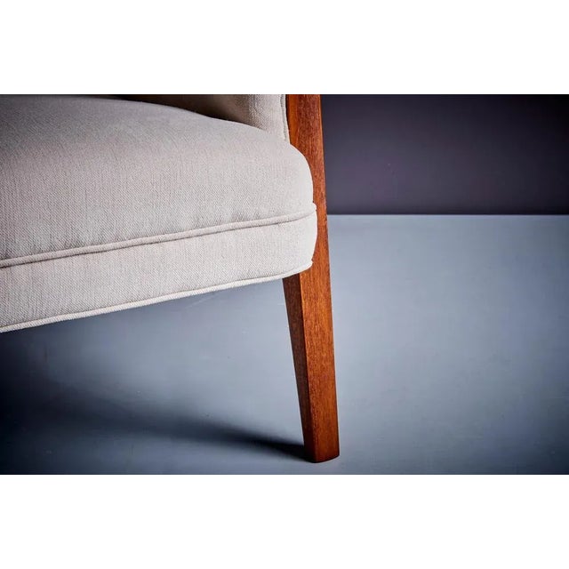 Newly upholstered Kvadrat Jens Risom settee or two seater. Oak frame This piece is attributed to the mentioned...