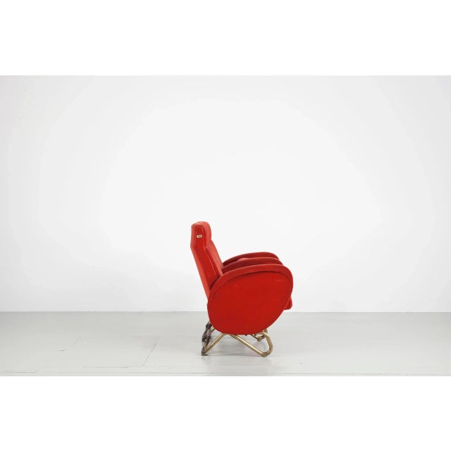 Red Mid-Century 2-Seater Bench by Carlo Mollino, 1950s For Sale - Image 8 of 17