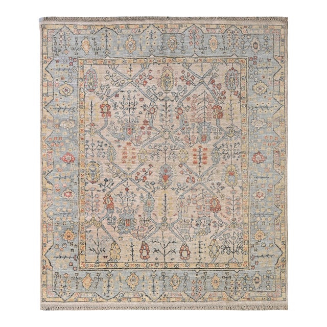 Hand Knotted Oushak Rug. 8'01" X 10'00" For Sale