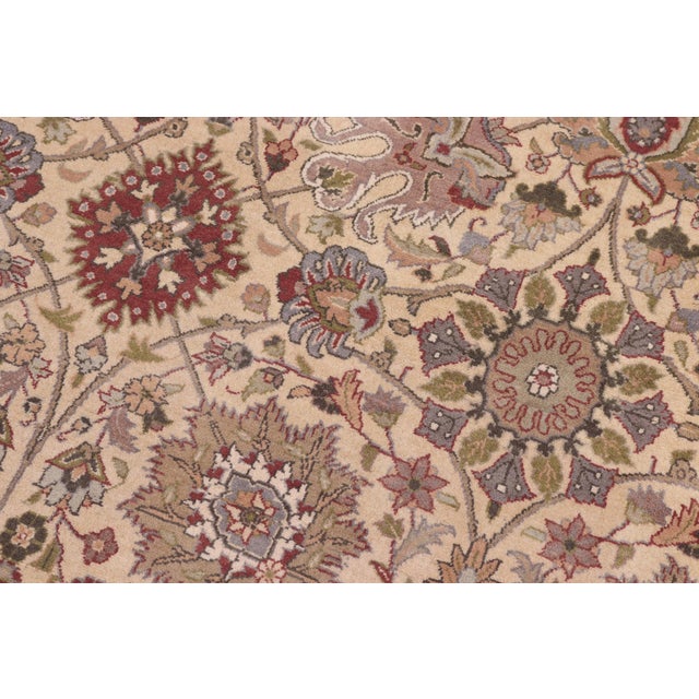 Shabby Chic Tabriz Pak-Persian Gold/Green Wool Rug - 10'1'' X 14'2'' For Sale - Image 4 of 8