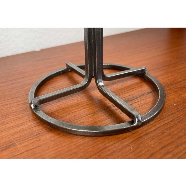 Vintage Danish Candleholder in Wrought Iron and Glass, 1970s For Sale - Image 6 of 12