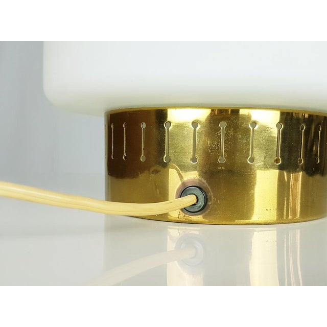 Brass & Opaline Glass 3-Light Table Lamp by Bruno Gatta for Stilnovo, 1959 For Sale - Image 9 of 15