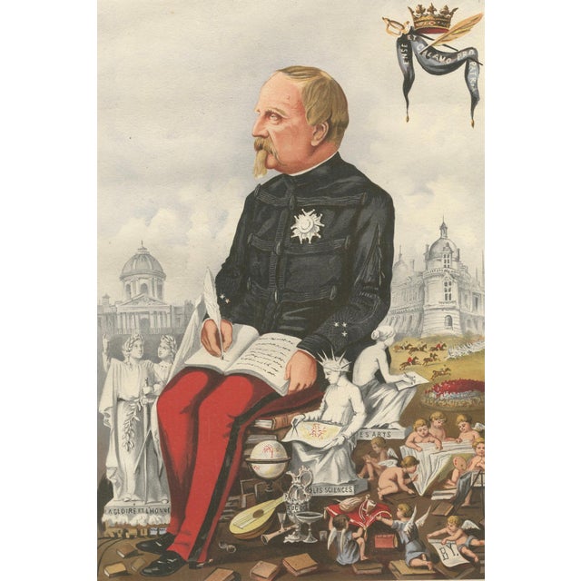 After A. Bisetsky, Monseigneur the Duke of Aumale, French Caricature, 1884, Chromolithograph For Sale - Image 3 of 10
