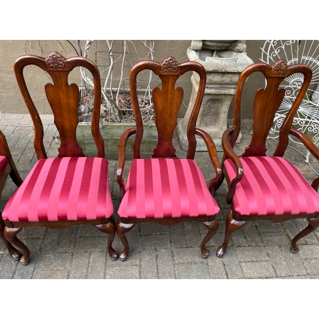 1990s Vintage American Drew Queen Anne Dining Chairs- Set of 6 For Sale - Image 10 of 10