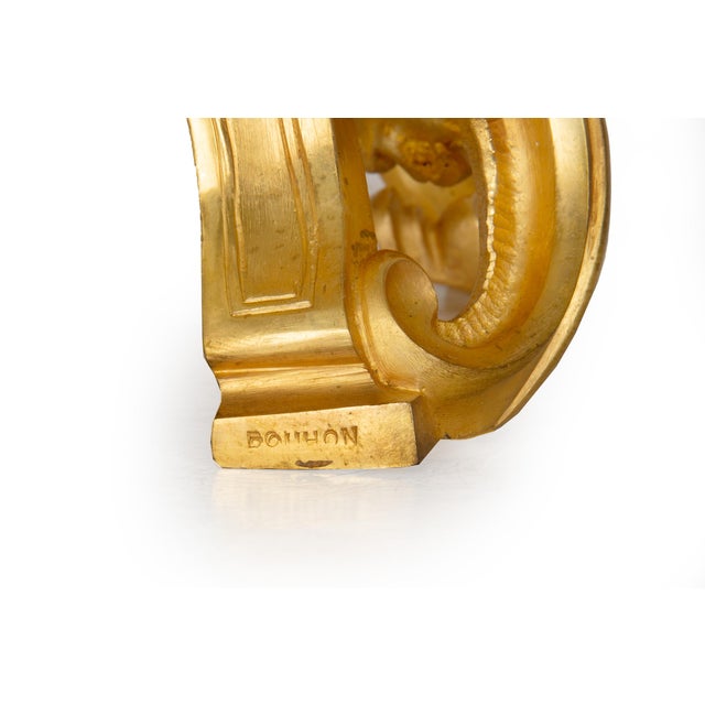 Antique Gilt Bronze Fireplace Fender With Chenets by Bouhon, Paris For Sale - Image 16 of 18