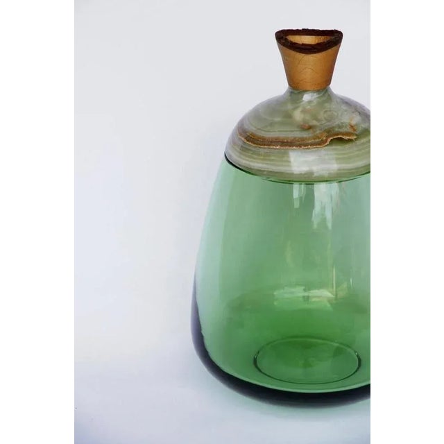Contemporary Jade and Onyx Terra Stacking Vase by Pia Wüstenberg For Sale - Image 3 of 12