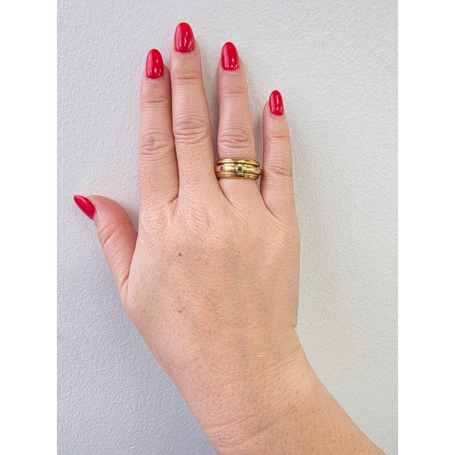 Late 20th Century Late 20th Century Piaget Possession 18k Gold Diamond and Gemstone Spinner Ring Band, Size 6.5 For Sale - Image 5 of 6