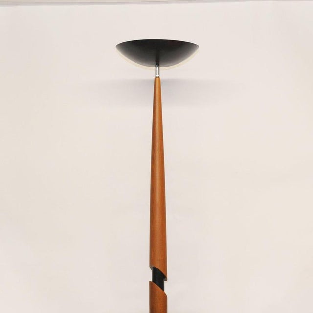 Wooden Floor Lamp with Black Tilted Uplight, 1990s For Sale - Image 6 of 10