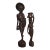 Monumental Mid-Century Two-Tone Macassar Ebony Balinese Harvest Maiden & Water Carrier Sculptures – Pair For Sale